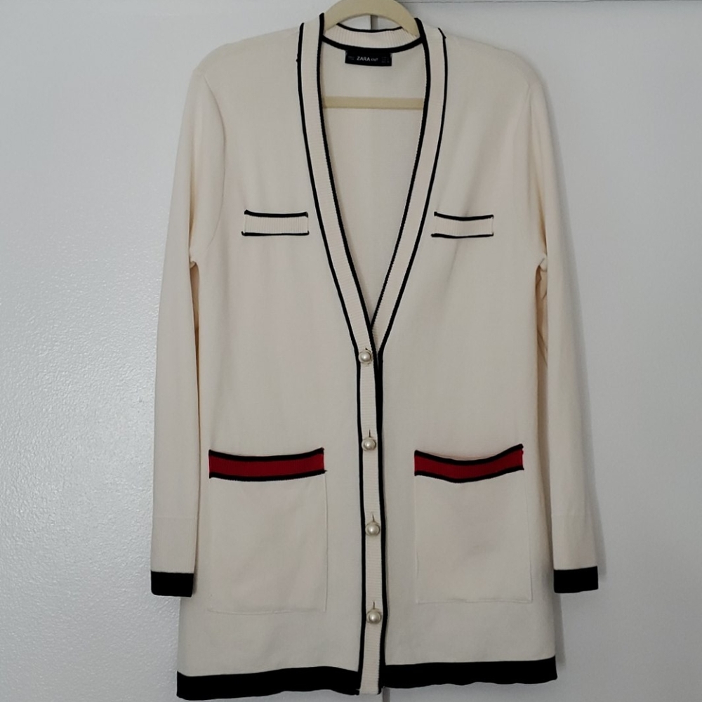Pearl Button Long Knitted Cardigan
